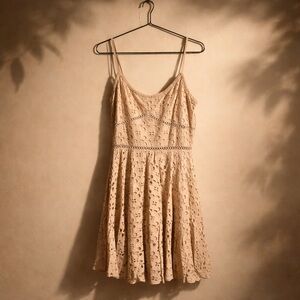 VENUS Eyelet Dress in Beige